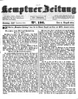 Kemptner Zeitung Sonntag 6. August 1854