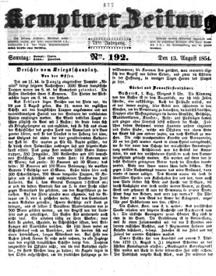 Kemptner Zeitung Sonntag 13. August 1854