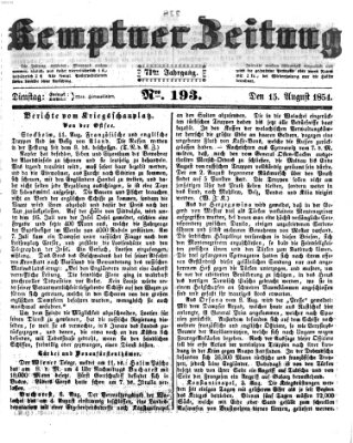 Kemptner Zeitung Dienstag 15. August 1854