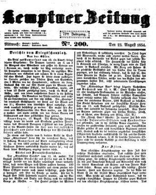 Kemptner Zeitung Mittwoch 23. August 1854