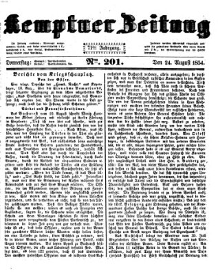 Kemptner Zeitung Donnerstag 24. August 1854