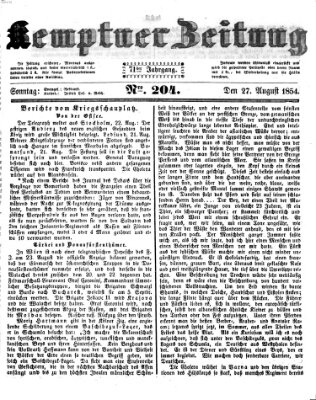 Kemptner Zeitung Sonntag 27. August 1854