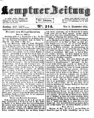 Kemptner Zeitung Samstag 9. September 1854