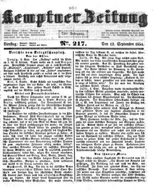 Kemptner Zeitung Dienstag 12. September 1854