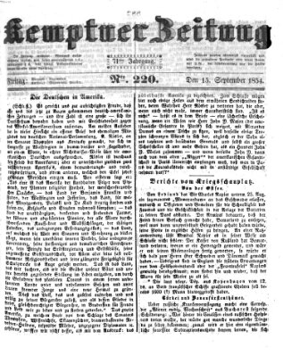 Kemptner Zeitung Freitag 15. September 1854