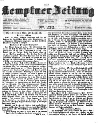 Kemptner Zeitung Sonntag 17. September 1854