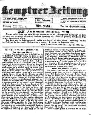 Kemptner Zeitung Mittwoch 20. September 1854