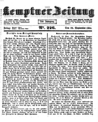 Kemptner Zeitung Freitag 22. September 1854
