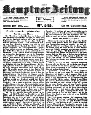 Kemptner Zeitung Freitag 29. September 1854