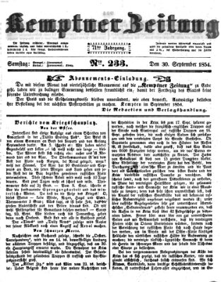 Kemptner Zeitung Samstag 30. September 1854