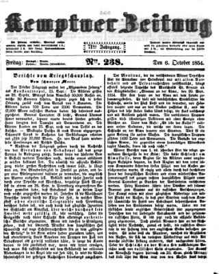 Kemptner Zeitung Freitag 6. Oktober 1854