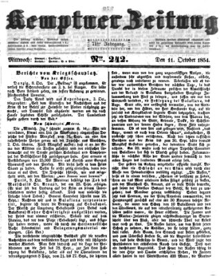 Kemptner Zeitung Mittwoch 11. Oktober 1854