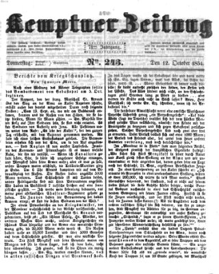 Kemptner Zeitung Donnerstag 12. Oktober 1854