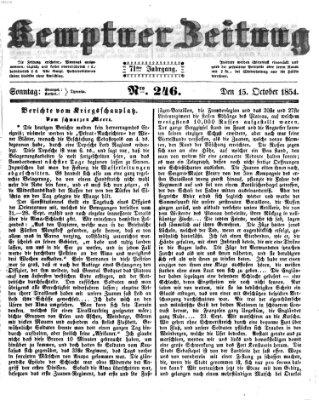 Kemptner Zeitung Sonntag 15. Oktober 1854