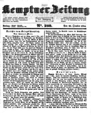 Kemptner Zeitung Freitag 20. Oktober 1854