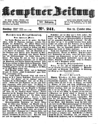 Kemptner Zeitung Samstag 21. Oktober 1854