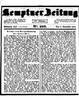 Kemptner Zeitung Mittwoch 1. November 1854