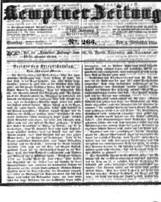 Kemptner Zeitung Samstag 4. November 1854