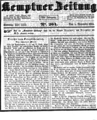 Kemptner Zeitung Sonntag 5. November 1854