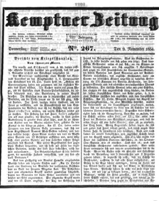 Kemptner Zeitung Donnerstag 9. November 1854