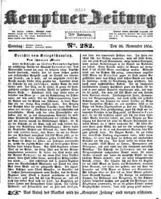 Kemptner Zeitung Sonntag 26. November 1854