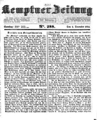 Kemptner Zeitung Samstag 2. Dezember 1854