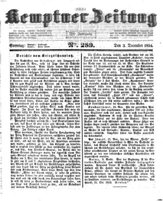 Kemptner Zeitung Sonntag 3. Dezember 1854