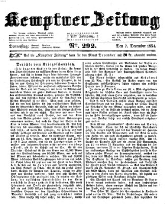 Kemptner Zeitung Donnerstag 7. Dezember 1854