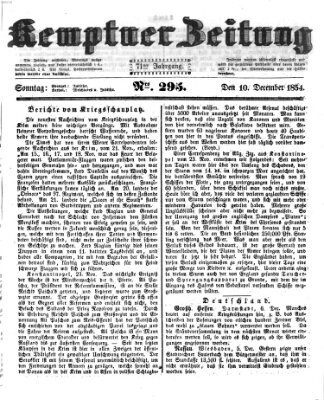 Kemptner Zeitung Sonntag 10. Dezember 1854