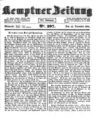 Kemptner Zeitung Mittwoch 13. Dezember 1854