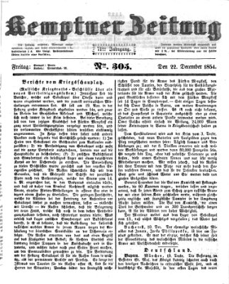 Kemptner Zeitung Freitag 22. Dezember 1854