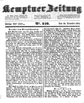 Kemptner Zeitung Freitag 29. Dezember 1854