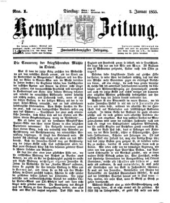 Kemptner Zeitung Dienstag 2. Januar 1855