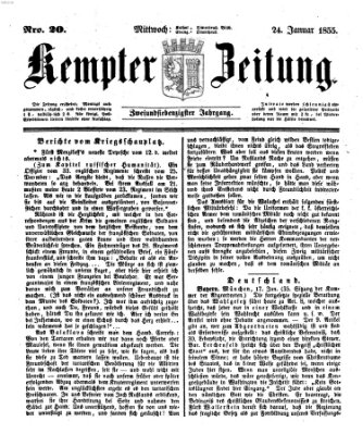 Kemptner Zeitung Mittwoch 24. Januar 1855