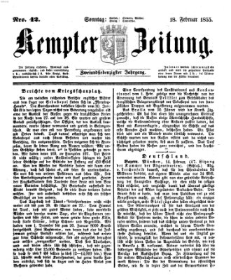 Kemptner Zeitung Sonntag 18. Februar 1855