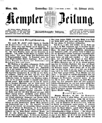 Kemptner Zeitung Donnerstag 22. Februar 1855