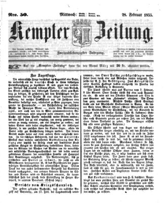 Kemptner Zeitung Mittwoch 28. Februar 1855