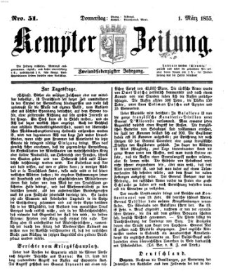 Kemptner Zeitung Donnerstag 1. März 1855