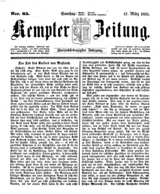 Kemptner Zeitung Samstag 17. März 1855