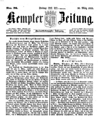 Kemptner Zeitung Freitag 30. März 1855