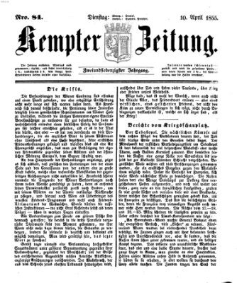 Kemptner Zeitung Dienstag 10. April 1855