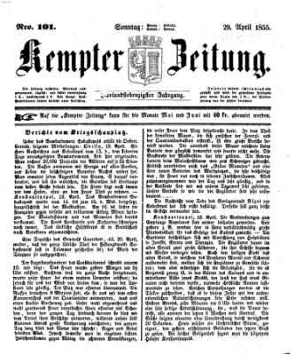 Kemptner Zeitung Sonntag 29. April 1855