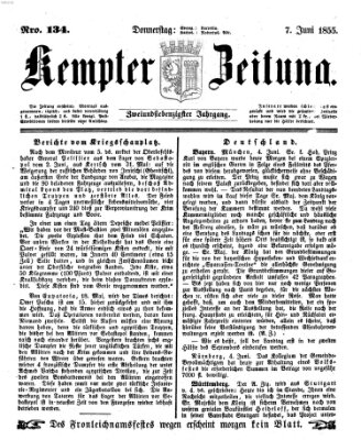 Kemptner Zeitung Donnerstag 7. Juni 1855