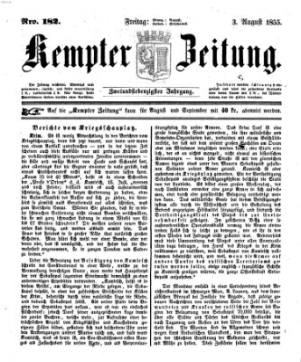 Kemptner Zeitung Freitag 3. August 1855