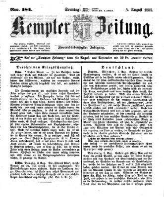 Kemptner Zeitung Sonntag 5. August 1855