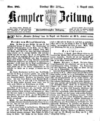 Kemptner Zeitung Dienstag 7. August 1855