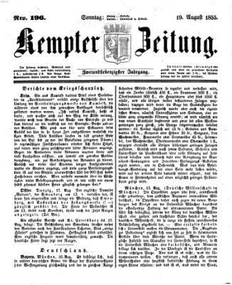 Kemptner Zeitung Sonntag 19. August 1855