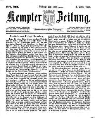 Kemptner Zeitung Freitag 7. September 1855