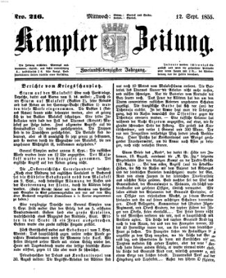 Kemptner Zeitung Mittwoch 12. September 1855