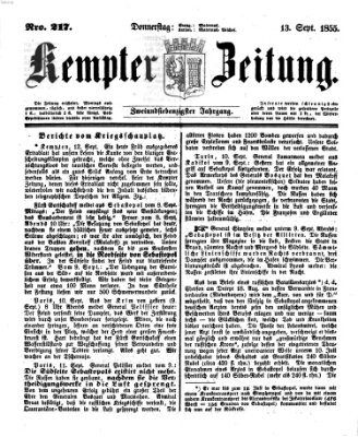 Kemptner Zeitung Donnerstag 13. September 1855